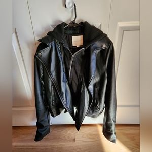 Pleather sweatshirt jacket size large